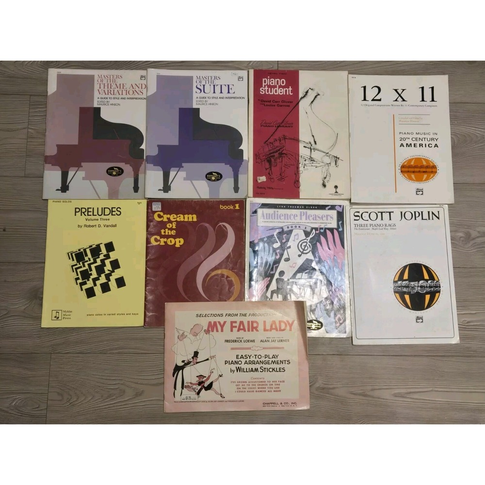 9 Vintage Piano Lesson Books Various‎ Lot Of 9 Guides Course Teaching